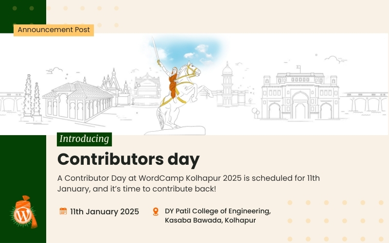 Introducing Contributors Days at WordCamp Kolhapur 2025 & RSVP