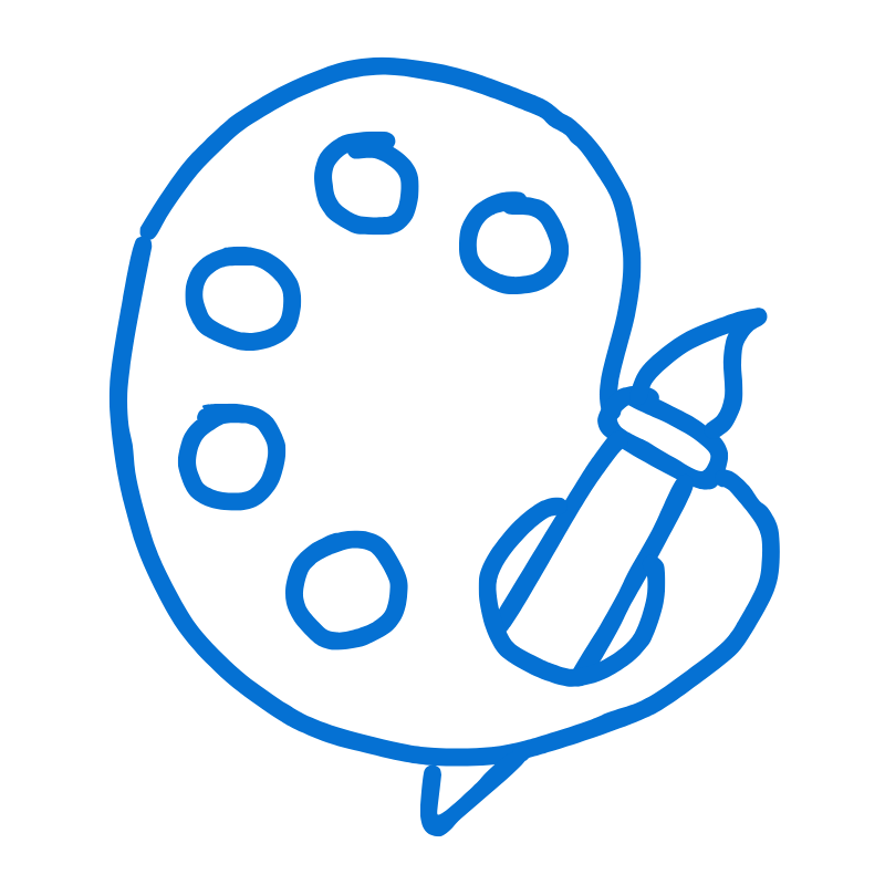 Painting Pallette with Brush Icon